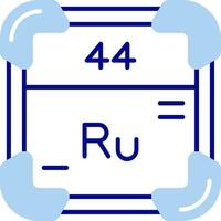 rutenium linje fylld ikon vektor