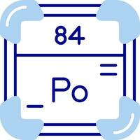 Polonium Linie gefüllt Symbol vektor