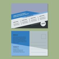 blaue Farbe Corporate Business Postkartenvorlage vektor