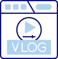 Vlog-Linie gefülltes Symbol vektor