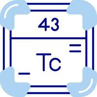 Technetium Linie gefüllt Symbol vektor