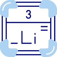 Lithium Linie gefüllt Symbol vektor