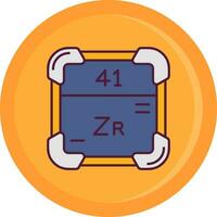 zirkonium linje fylld ikon vektor