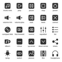 Multimedia-Sammlung-Icon-Pack für Ihr Website-Design, Logo, App, Benutzeroberfläche. Multimedia-Sammlung Symbol Umrissdesign. Vektorgrafiken und bearbeitbare Striche. vektor