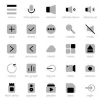 Multimedia-Sammlung-Icon-Pack für Ihr Website-Design, Logo, App, Benutzeroberfläche. Multimedia-Sammlung Symbol Duo-Ton-Design. Vektorgrafiken und bearbeitbare Striche. vektor