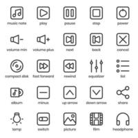 Multimedia-Sammlung-Icon-Pack für Ihr Website-Design, Logo, App, Benutzeroberfläche. Multimedia-Sammlung Symbol Umrissdesign. Vektorgrafiken und bearbeitbare Striche. vektor