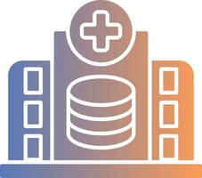 Krankenhaus Datenbank Gradient Symbol vektor