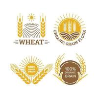 Weizenkorn Logo Mehl Bauernhof Lebensmittel Frühstücksladen Ernten von traditionellen Weizenprodukten vektor