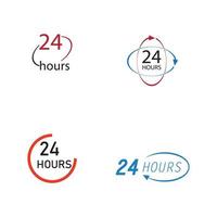 24 timmars logotyp vektor illustration designmall