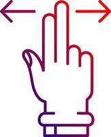 zwei Finger horizontal scrollen Linie Gradient Symbol vektor