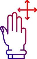 drei Finger Bewegung Linie Gradient Symbol vektor