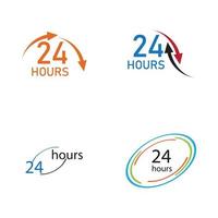 24 timmars logotyp vektor illustration designmall