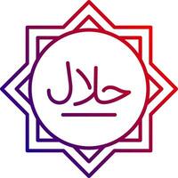 Symbol für Halal-Linienverlauf vektor