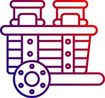 Symbol für Farbverlauf der Einkaufswagenlinie vektor