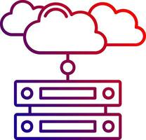 Symbol für den Gradienten der Cloud-Datenlinie vektor