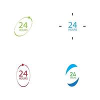 24 timmars logotyp vektor illustration designmall