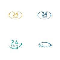 24-Stunden-Logo-Vektor-Illustration-Design-Vorlage vektor