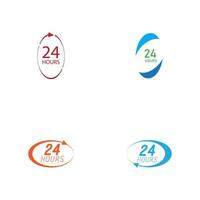 24 timmars logotyp vektor illustration designmall