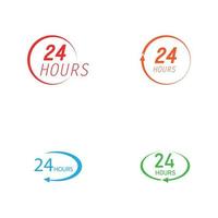 24 timmars logotyp vektor illustration designmall