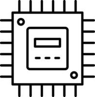 processor linje lutning ikon vektor