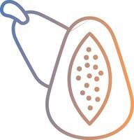 papaya linje lutning ikon vektor