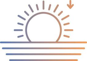 Symbol für den Verlauf der Sonnenuntergangslinie vektor