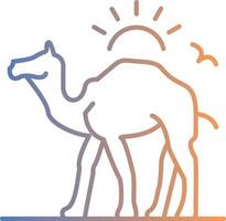 kamel linje lutning ikon vektor