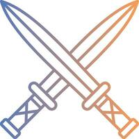 zwei Schwerter Linie Gradient Symbol vektor