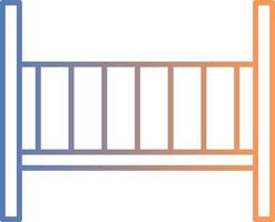 bebis spjälsäng linje lutning ikon vektor