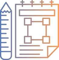 Skizzenbuch Linie Gradient Symbol vektor
