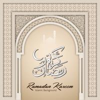 Ramadan Kareem Greeting Bakgrund Islamic Arch vektor