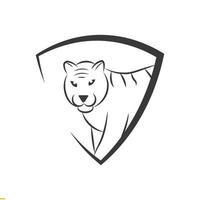 Tiger-Linien-Kunst-Vektor-Logo-Vorlage für Unternehmen und Unternehmen vektor