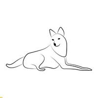 Hund Strichzeichnung Vektor-Logo-Design für Unternehmen und Unternehmen vektor