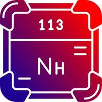 Nihonium solide Gradient Symbol vektor