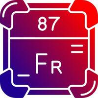 francium fast lutning ikon vektor