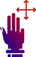 drei Finger Bewegung solide Gradient Symbol vektor