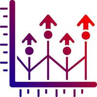 wachsen oben solide Gradient Symbol vektor