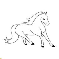 häst linje konst vektor logotyp design för företag och företag