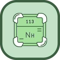 Nihonium Linie gefüllt ausgerutscht Symbol vektor