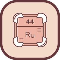 Ruthenium Linie gefüllt ausgerutscht Symbol vektor