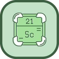 Scandium Linie gefüllt ausgerutscht Symbol vektor