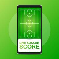 Handy, Mobiltelefon Fußball Fußball. Handy, Mobiltelefon Sport abspielen passen. online Fußball Spiel mit Leben Handy, Mobiltelefon App. vektor