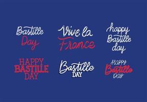 Bastille-Tag-Sätze-Paket vektor