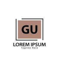 Brief gu Logo. gu Logo Design Vektor Illustration zum kreativ Unternehmen, Geschäft, Industrie. Profi Vektor