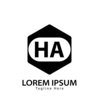 brev ha logotyp. ha logotyp design vektor illustration för kreativ företag, företag, industri. proffs vektor