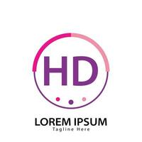 brev hd logotyp. hd logotyp design vektor illustration för kreativ företag, företag, industri. proffs vektor