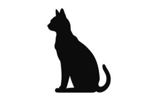 ägyptisch Katze schwarz Silhouette Vektor Kunst isoliert auf ein Weiß Hintergrund