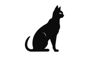 egyptisk katt svart silhuett vektor konst isolerat på en vit bakgrund