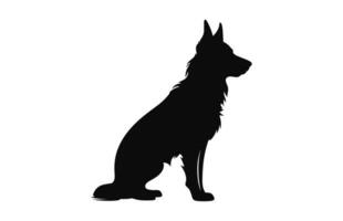 Deutsche Schäfer Hund schwarz Silhouette Vektor isoliert auf ein Weiß Hintergrund