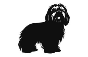 shih tzu hund svart silhuett vektor isolerat på en vit bakgrund